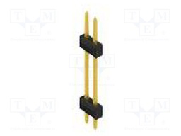 Connector: pin strips; pin header; male; PIN: 2; 2.54mm; THT; 2x1