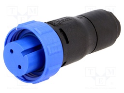 Connector: circular; plug; female; PIN: 2; w/o contacts; for cable