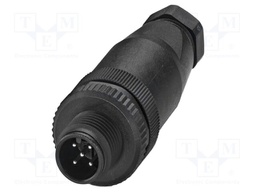 Connector: M12; plug; PIN: 5; 48V; straight; IP67; screw terminal