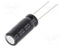 Capacitor: electrolytic; THT; 100uF; 100VDC; Ø10x25mm; Pitch: 5mm