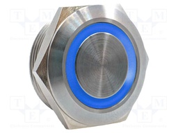 Switch: vandal resistant; SPST-NO; 2A/36VDC; IP67; OFF-(ON); blue