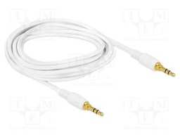 Cable; Jack 3.5mm 3pin plug,both sides; 2m; Plating: gold-plated