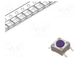 TACTILE SW, SPST, 0.05A, 12VDC, SOLDER