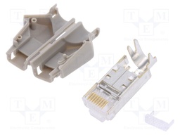 Plug; RJ45; PIN: 8; Cat: 5e; shielded,with protection; Layout: 8p8c
