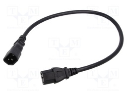 POWER CORD, IEC C14-IEC C13, 0.5M, 10A