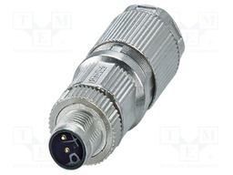 Connector: M12; plug; PIN: 4; 63V; straight; IP65; crimped; 16A