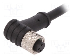 Connector: M8; female; PIN: 3; angled; plug; 3A; 60V; IP67; 1m; TPU