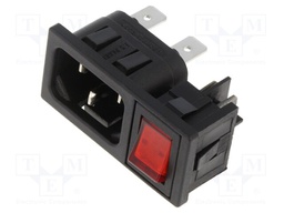 Connector: AC supply; socket; male; 10A; 250VAC; -40÷70°C
