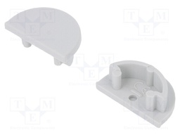 Cap for LED profiles; grey; ABS; Application: ARC12