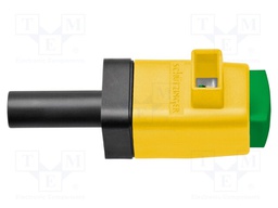 Laboratory clamp; yellow-green; 300VDC; 16A; Contacts: nickel