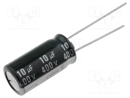 Capacitor: electrolytic; 10uF; 400VDC