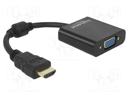 Converter; HDMI plug,VGA female; Full HD 1080p; 0.12m; black