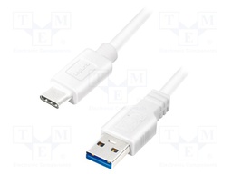 Cable; USB 3.0; USB A plug,USB C plug; 0.5m; white