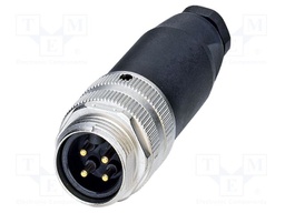 Connector: 7/8"; plug; PIN: 4; straight; unshielded; 9A; 300V; IP67