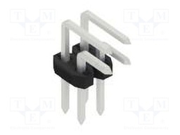 Connector: pin strips; pin header; male; PIN: 4; 2mm; THT; 2x2; 100V