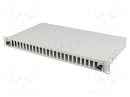 Fiber patch panel; grey; Number of ports: 24; rack 19"; Height: 1U