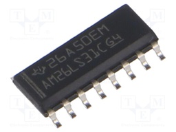RS422 Driver, RS422, 4 Drivers, 4.75V to 5.25V Supply, SOIC-16
