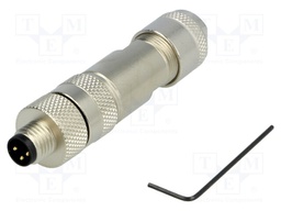 Connector: M8; male; PIN: 3; straight; shielded; for cable; plug