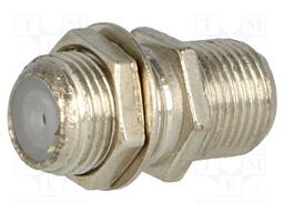 Coupler; F socket,both sides; with mounting nut,with washer