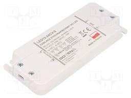 Power supply: switched-mode; LED; 12W; 24VDC; 0.5A; 185÷265VAC