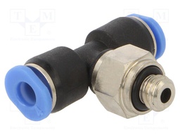 Push-in fitting; T-tap splitter; M6; -0.95÷10bar; 4mm