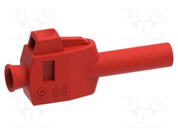 Connector: 4mm banana; plug; 20A; red; insulated; 54mm