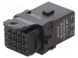 Connector: rectangular; female; Han 1A; PIN: 12; size 1A; crimped