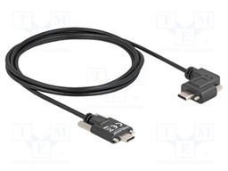 Cable; USB 2.0; USB C plug,USB C angled plug; 2m; black; 480Mbps