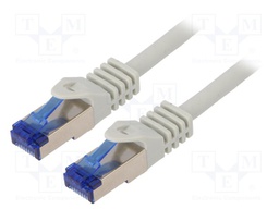Patch cord; S/FTP; 6a; stranded; Cu; LSZH; grey; 0.25m; 26AWG