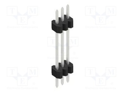 Connector: pin strips; pin header; male; PIN: 3; 1.27mm; THT; 1x3