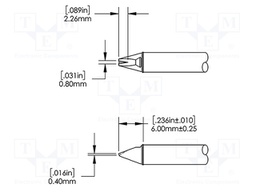 Tip; special; 1.6mm; 413°C; for soldering station