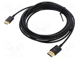 Cable; HDMI plug,mini HDMI plug; Len: 4.5m; black; 36AWG; Core: Cu