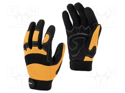 Protective gloves; Size: 8; black-orange; antislip; tag