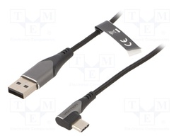 Cable; USB 2.0; USB A plug,USB C angled plug; nickel plated
