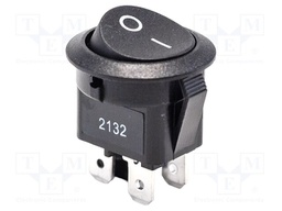 ROCKER SWITCH, DPST, BLACK, PANEL