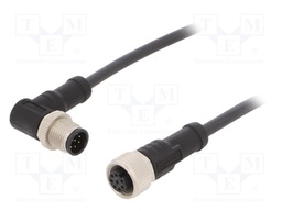 Cable: for sensors/automation; PIN: 8; M12-M12; 1m; plug; plug; 30V
