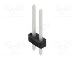 Connector: pin strips; pin header; male; PIN: 2; 2.54mm; THT; 2x1