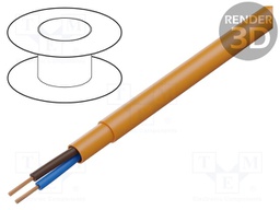 Wire; PUR-ORANGE-OB; 2x0,75mm2; unshielded; 300/500V; PUR; Cu