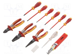 Kit: pliers, insulation screwdrivers; Pcs: 11; 1kV; bag