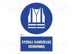 Safety sign; regulatory; Mat: PVC; W: 200mm; H: 300mm