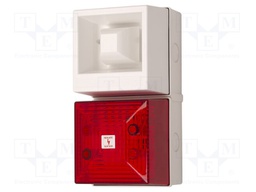 Signaller: lighting-sound; 230VAC; siren,flashing light; LED; red