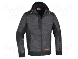 Fleece sweatshirt; Size: XL; grey-black; furlined,with a hood