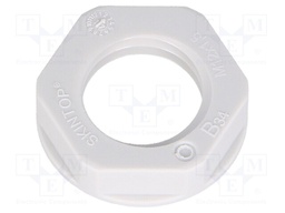 Nut; M12; polyamide; UL94V-2; 17mm; light grey; -20÷100°C