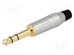 Plug; Jack 6,35mm; male; stereo; straight; for cable; soldering