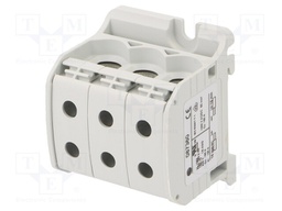 Splice terminal: rail; STB; 50mm2; ways: 1; terminals: 6; grey; TS35