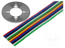 Wire: ribbon; stranded; Cu; 12x0,75mm2; unshielded; PVC; 500V; 25m