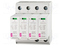 Surge arrester; Type 1+2; Poles: 4; In 8/20us: 65kA; -40÷85°C; IP20