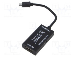 Adapter; HDMI socket,USB B micro plug; black