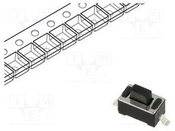 Microswitch TACT; SPST; Pos: 2; 0.05A/12VDC; SMT; 2.45N; 3x6x3.5mm