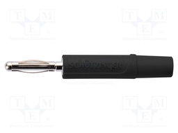Plug; 2mm banana; 10A; 70VDC; black; Plating: nickel plated; Ø: 2mm